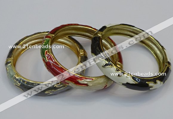 CEB178 13mm width gold plated alloy with enamel bangles wholesale