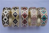 CEB18 5pcs 19mm width gold plated alloy with enamel bangles wholesale