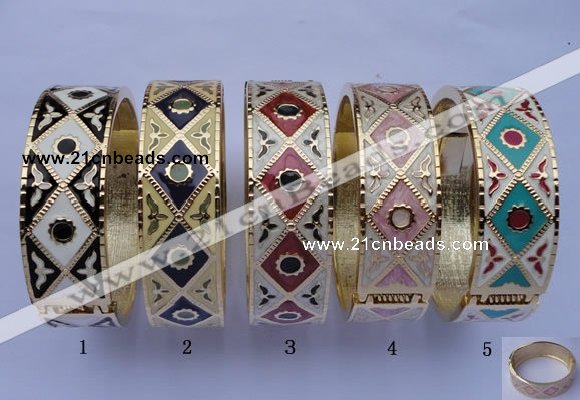 CEB18 5pcs 19mm width gold plated alloy with enamel bangles wholesale