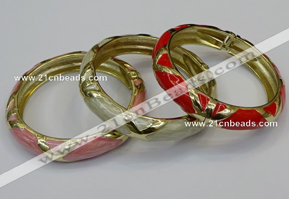 CEB182 13mm width gold plated alloy with enamel bangles wholesale