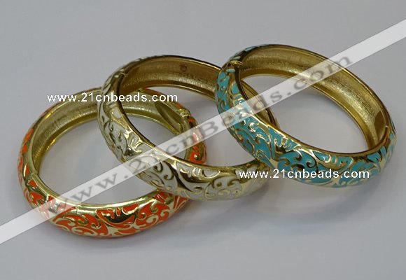 CEB184 15mm width gold plated alloy with enamel bangles wholesale