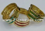 CEB186 38mm width gold plated alloy with enamel bangles wholesale