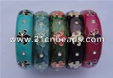 CEB19 5pcs 18mm width gold plated alloy with rhinestone & enamel bangles