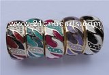 CEB20 5pcs 31mm width gold plated alloy with rhinestone & enamel bangles