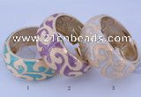 CEB27 5pcs 32mm width gold plated alloy with enamel bangles