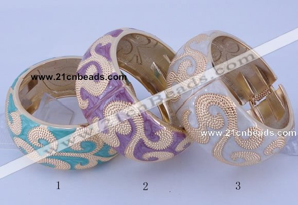 CEB27 5pcs 32mm width gold plated alloy with enamel bangles