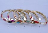 CEB28 5pcs 7mm width gold plated alloy with enamel bangles