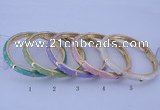 CEB29 5pcs 7mm width gold plated alloy with enamel bangles