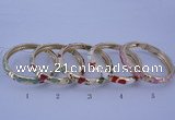 CEB30 5pcs 8mm width gold plated alloy with enamel bangles