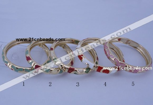 CEB30 5pcs 8mm width gold plated alloy with enamel bangles