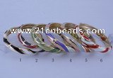 CEB33 6pcs 10mm width gold plated alloy with enamel bangles