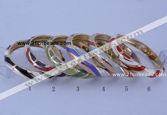 CEB33 6pcs 10mm width gold plated alloy with enamel bangles