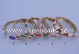 CEB34 5pcs 12mm width gold plated alloy with enamel rhinestone & bangles