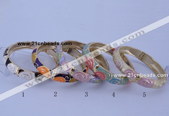 CEB35 5pcs 12mm width gold plated alloy with enamel bangles