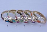 CEB36 5pcs 12mm width gold plated alloy with enamel rhinestone & bangles