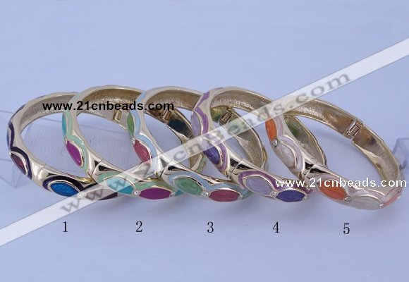 CEB36 5pcs 12mm width gold plated alloy with enamel rhinestone & bangles