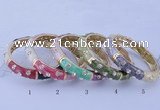 CEB37 5pcs 12mm width gold plated alloy with enamel rhinestone & bangles