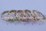 CEB38 5pcs 14mm width gold plated alloy with enamel rhinestone & bangles