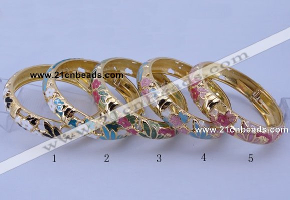 CEB39 5pcs 14mm width gold plated alloy with enamel bangles