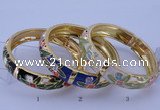 CEB40 5pcs 14mm width gold plated alloy with enamel bangles