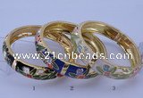 CEB40 5pcs 14mm width gold plated alloy with enamel bangles