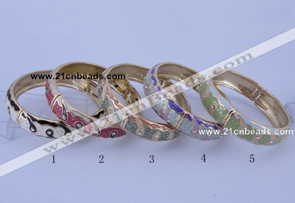 CEB41 5pcs 15mm width gold plated alloy with enamel rhinestone & bangles