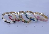 CEB43 5pcs 17mm width gold plated alloy with enamel rhinestone & bangles