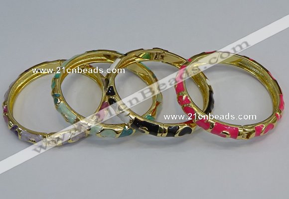 CEB51 7mm width gold plated alloy with enamel bangles wholesale