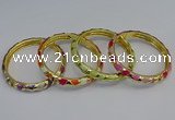 CEB53 7mm width gold plated alloy with enamel bangles wholesale