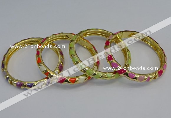 CEB53 7mm width gold plated alloy with enamel bangles wholesale