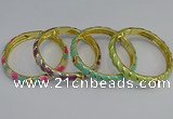 CEB54 7mm width gold plated alloy with enamel bangles wholesale