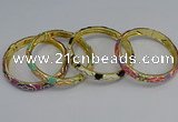 CEB55 7mm width gold plated alloy with enamel bangles wholesale