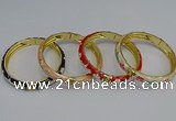 CEB56 7mm width gold plated alloy with enamel bangles wholesale