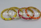 CEB57 7mm width gold plated alloy with enamel bangles wholesale