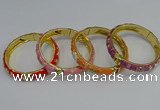 CEB58 9mm width gold plated alloy with enamel bangles wholesale