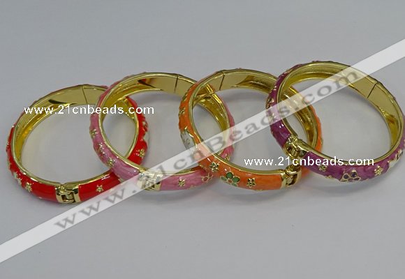 CEB58 9mm width gold plated alloy with enamel bangles wholesale