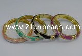 CEB59 9mm width gold plated alloy with enamel bangles wholesale