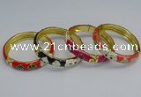 CEB60 9mm width gold plated alloy with enamel bangles wholesale