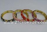 CEB61 9mm width gold plated alloy with enamel bangles wholesale