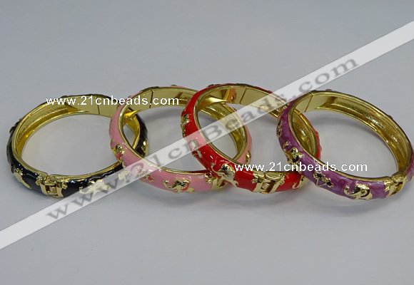 CEB61 9mm width gold plated alloy with enamel bangles wholesale