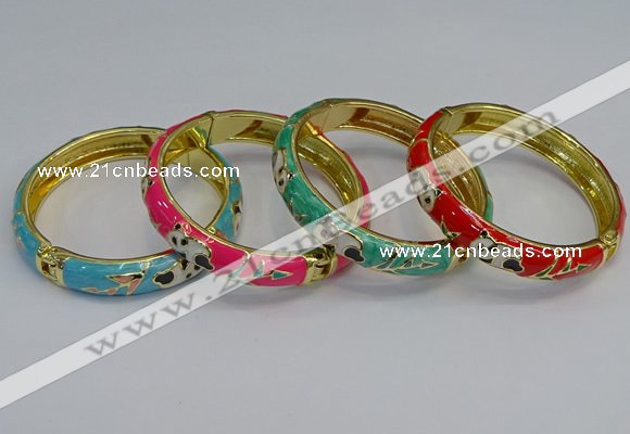 CEB62 9mm width gold plated alloy with enamel bangles wholesale