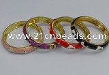 CEB63 9mm width gold plated alloy with enamel bangles wholesale