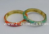 CEB64 9mm width gold plated alloy with enamel bangles wholesale