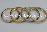 CEB68 6mm width gold plated alloy with enamel bangles wholesale