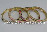 CEB69 6mm width gold plated alloy with enamel bangles wholesale