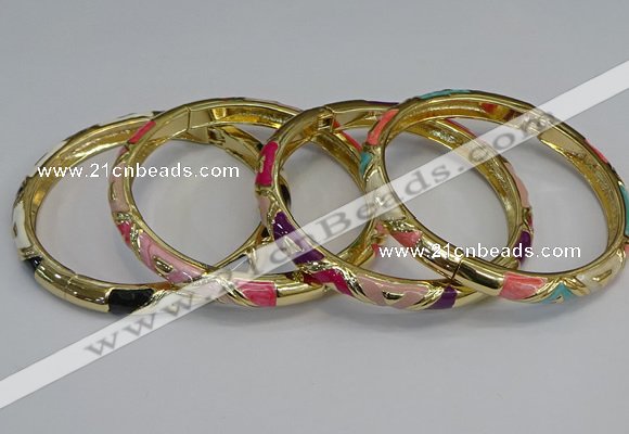 CEB69 6mm width gold plated alloy with enamel bangles wholesale