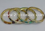 CEB70 6mm width gold plated alloy with enamel bangles wholesale