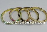 CEB71 6mm width gold plated alloy with enamel bangles wholesale