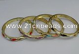 CEB72 6mm width gold plated alloy with enamel bangles wholesale