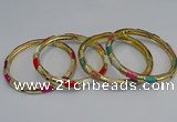 CEB73 6mm width gold plated alloy with enamel bangles wholesale